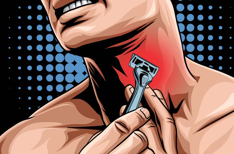 illustration of skin irritation caused by multi-blade razor