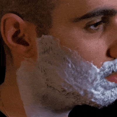 short animation of man shaving effortlessly with safety razor