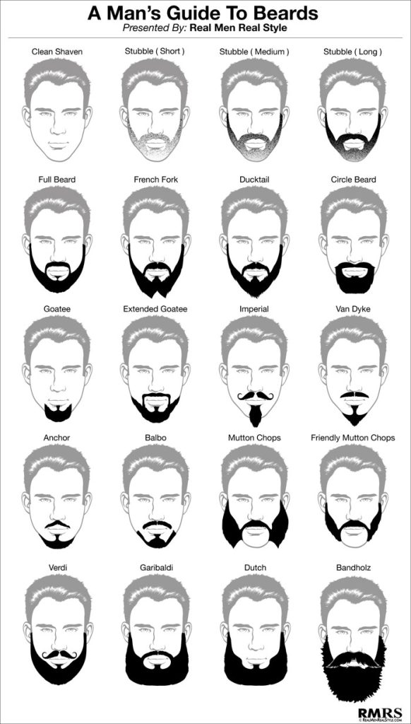 different beard styles infographic
