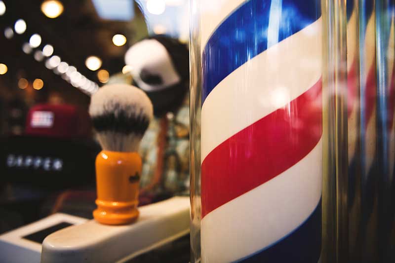 shave brush and barberpole