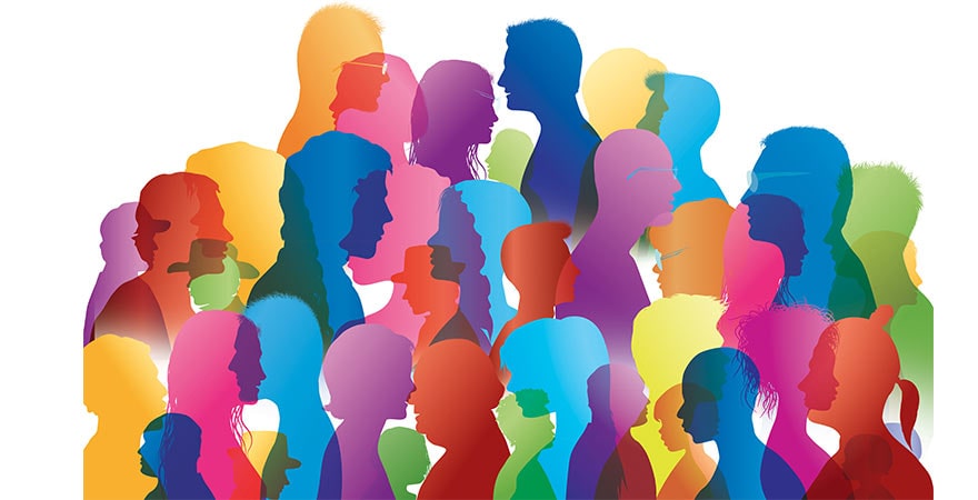 colorful illustration of many people together