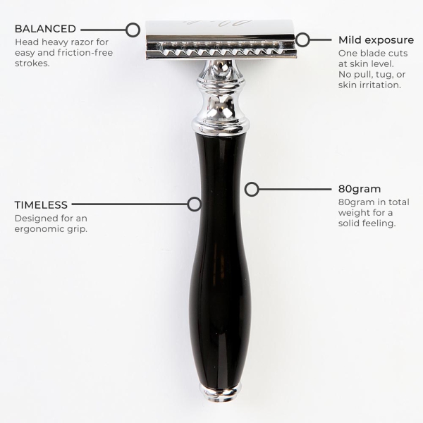 vali safety razor with text and main features